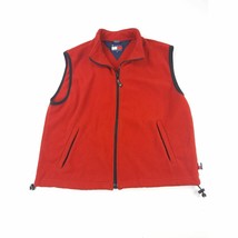 Tommy Hilfiger XL Red Fleece Vest Full Zip Vintage 90s Tommy Jeans Girl Boy - $29.69
