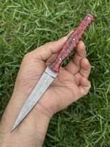 CUSTOM HANDMADE Double Edge DAMASCUS STEEL Dagger KNIFE CHEF KNIFE Hunti... - $23.72