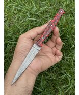CUSTOM HANDMADE Double Edge DAMASCUS STEEL Dagger KNIFE CHEF KNIFE Hunti... - $23.72