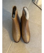 New FOREVER 21 Women&#39;s SIZE  7.5 Gold Lame’ Side Zip Ankle Boots Booties - €16,24 EUR