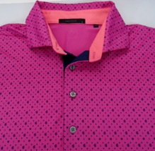 Greyson Golf Polo Shirt Mens Large Pink Blue Wolf Arrow G All Over Print Logo - £33.37 GBP