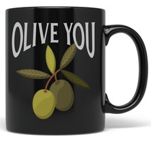 PixiDoodle I Love You Food Pun Anniversary Coffee Mug (11 oz, Black) - £20.77 GBP+