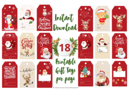Printable Christmas Gift Tags, Holiday gift tags, DIY gift tags, Holiday... - £2.38 GBP
