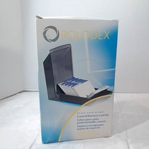 NEW Rolodex 67262 Covered business Card File black storage case lid &amp; 20... - €25,68 EUR