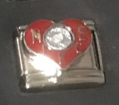Niece Red Heart - Rhinestone Wholesale Italian Charm Enamel 9mm Link K40 - $15.00