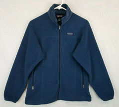 Vtg Patagonia USA Made Mens Radiant Regulator Grid Fleece Jacket Blue Sz M L - £98.51 GBP