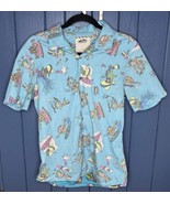 Vans Off The Wall Hawaiian Style Reverse Print Blue Novelty Shirt Small ... - £14.87 GBP