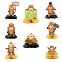 Happy Groundhog Day Honeycomb Centerpieces Cute Cartoon Animals Theme Decor For  - £18.17 GBP