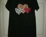 NEW Womens Leopard &amp; Buffalo Plaid Hearts Graphic T-shirt Dress sz M/L b... - £9.55 GBP