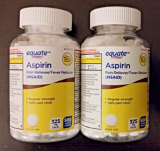2-PACK Equate Aspirin 325 mg 1000 Coated Tablets Lot Pain Relief SAME-DAY SHIP - £15.65 GBP