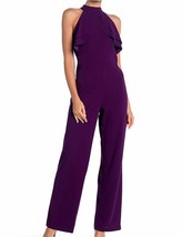 Marina Halter Cold Shoulder Jumpsuit SZ M Eggplant - $81.77