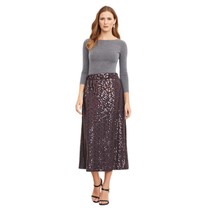 Mossimo Gray &amp; Rose Gold Brown Sequin Midi A-line Skirt Size XS - $24.75