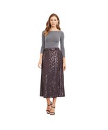 Mossimo Gray &amp; Rose Gold Brown Sequin Midi A-line Skirt Size XS - $24.75