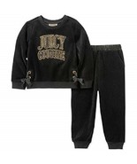 Juicy Couture Black Velour Sweatshirt &amp; Jogger Pant Set (Little Girls) B... - $1,680.83 MXN