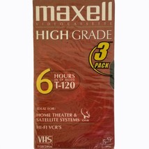 Maxell High Grade T-120 VHS Blank Tapes 6 Hours 3 Pack - £20.84 GBP