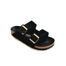 Birkenstock Arizona BS Sandals Womens Sz 5-5.5 EU 36 NARROW Fit Velvet Black - $125.84