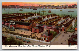 Hoboken NJ The Hamburg American Line Piers New Jersey Postcard H43 - $9.95