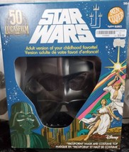 50th Anniversary Star Wars DARTH VADER Ben Cooper Halloween Mask Costume Adult - $24.75