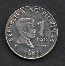 PHILIPPINES  1997  Fine Copper- Nickel Round Coin 1 Piso KM# 269 - £1.12 GBP