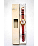 Vintage Jordache Santa Claus Christmas Quartz Watch Genuine Leather Bands - $24.74