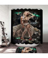 Fiction Art Stunning Assassin Blond Girl Shower Curtain - $445.30 MXN+