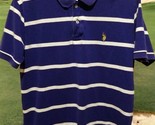 Vintage U.S. Polo Assoc. Royal Blue White Stripe Mens MED Shirt Embroide... - $14.84