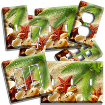 Sea Shell Beach Sand Palm Starfish Light Switch Wall Plate Outlet Bathroom Decor - £11.35 GBP+