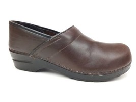 Sanita Professional Brown Leather Stapled Clog Womens Size 41 US 10.5-11 - £23.55 GBP