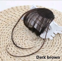 100% Clip In Women For Human Hair Neat Bangs Front Fringe Hair Dark Brown - $9.89