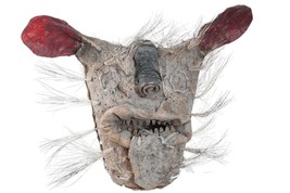 Vintage Mexican Leather porcupine hair dance mask - £350.32 GBP