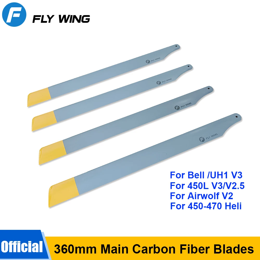 4-pcs: 360MM Carbon Fiber Main Blades Propeller For FlyWing 450 Scale UH... - €51,04 EUR