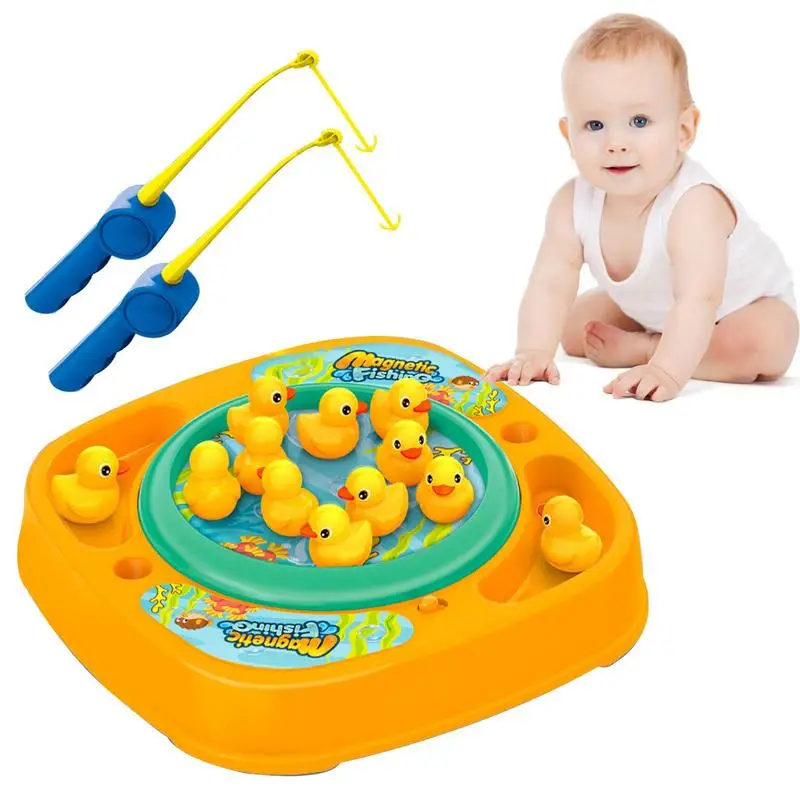 Electric Rotating Magnetic Fishing Toys Play Game Duck Spinning Fish Plate Water - £41.38 GBP+