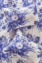 Anthropologie Abi Organic Percale King Pillow Shams Set Blue Floral NWT - $42.08