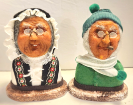 Muriel Rauland Apple Sculpture Folk Art Reproductions OLD Man Woman Figures - £23.73 GBP