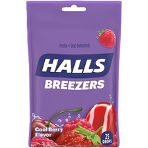 HALLS Breezers Cool Berry Drops, 25 drops - Cough Relief..+ - £11.07 GBP