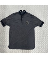 Dunhill Golf Polo Shirt Men&#39;s L Black Stripes Made In Italy Mercerised C... - $18.49