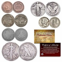 Original Vintage U.S Silver Coins 6-Coin Set of Historic Circulating Coins LOW $ - £44.11 GBP