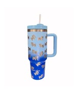 Puppie Love Dog 40 oz Blue Stainless Steel Travel Tumbler NEW Fast Free ... - £24.93 GBP