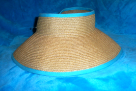 Sun N Sand Straw Visor Sun Hat Adjustable-UPF 50 Protection-ROLL Up -Pack - Trip - £9.28 GBP