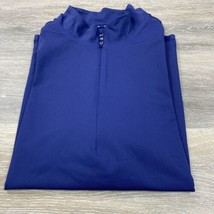 Tommy Bahama Aubrey IslandZone Shirt Womens Large Navy Half Zip Mock Neck UPF 30 - £25.96 GBP