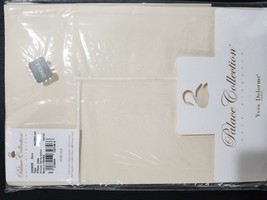 Yves Delorme Ivory Standard Sham Solid Piping Ecru Cotton Percale Chinon NEW - £22.41 GBP