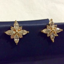 Diamond Gold Vermeil Sterling Silver Stud Star Earrings - £37.03 GBP