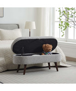 S02 Basics Grey Upholstered Storage Ottoman Entryway Bench - $199.57 CAD
