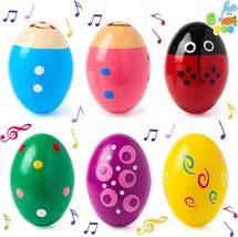 6 Packs Easter Wooden Egg Shakers Maracas Percussion Musical for Easter ... - £29.06 GBP