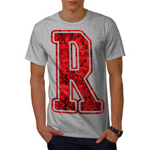 Wellcoda Letter R Rose Fashion Mens T-shirt, Red Graphic Design Printed Tee - £14.87 GBP+