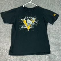 Pittsburgh Penguins Adidas Mens T Shirt Medium Black Gold Hockey NHL Logo Go To - £20.61 GBP