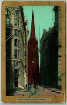 Trinity Church and Wall Street New York NY NYC 1916 Ullman DB Postcard I1 - £3.37 GBP