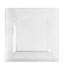 9.5 Disposable Fancy Square Clear Plastic Lunch/Dinner Plates Splendid 120pcs - £101.75 GBP