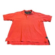 Men’s Orvis Signature Heavy Woven Fly Fishing Red Polo Size Large Short Sleeves - £22.48 GBP