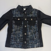 Venus Women's Size XS Black & Blue Embellished  Button Up Shirt Denim Jacket  image 10